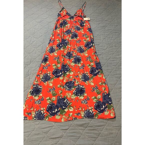 Forever 21 Red Floral Maxi Dress Women’s Size Large NWT - Picture 1 of 6